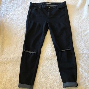 Free People Black Ripped Jeans Size 28